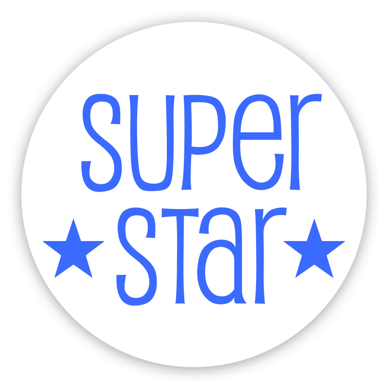 Super star round self-inking rubber stamp available in your choice of 4 sizes and 11 ink colors. Refillable with Ideal ink. Free shipping on orders over $75!