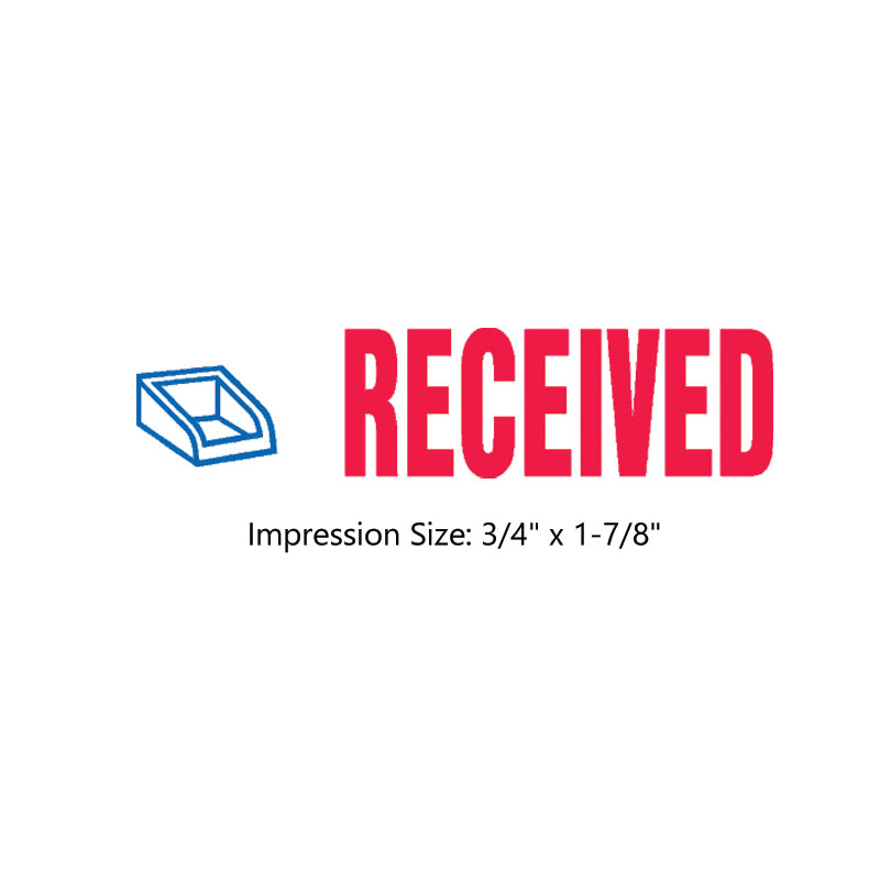 This Trodat 4912 self-inking Received message stamp comes in a two-color, red/blue, option and delivers a crisp impression each time. Perfect for office use!