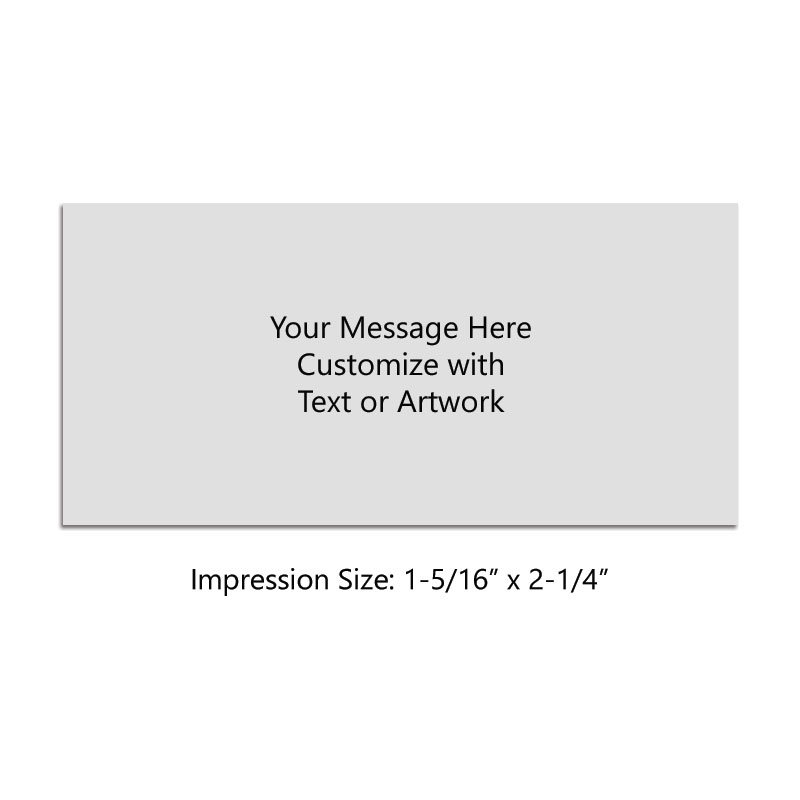 Customize this 1-5/16" x 2-1/4" heavy duty self-inking stamp with up to 7 lines of text and/or B&W logo. Comes in 11 ink colors. Orders over $75 ship free!