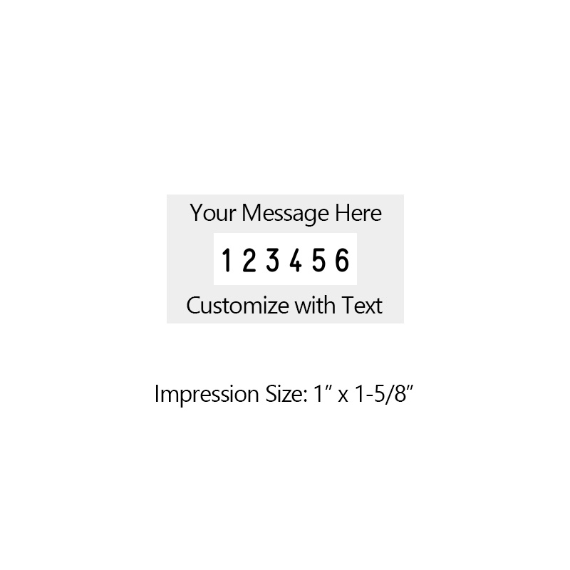 Customize this 6 band numberer w/ up to 4 lines of text. Each band includes numbers 0-9 & additional characters. Great for high volume stamping - Refillable.