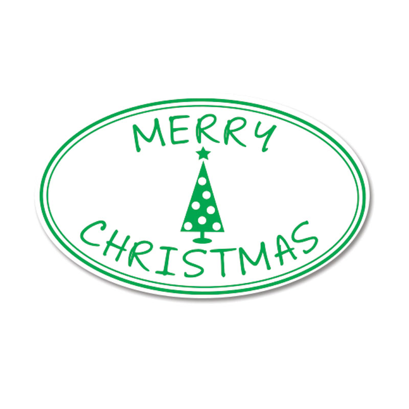 Make great holiday greeting cards and crafts with this lovely oval Merry Christmas w/ Christmas Tree holiday stamp. Orders over $100 ship free!