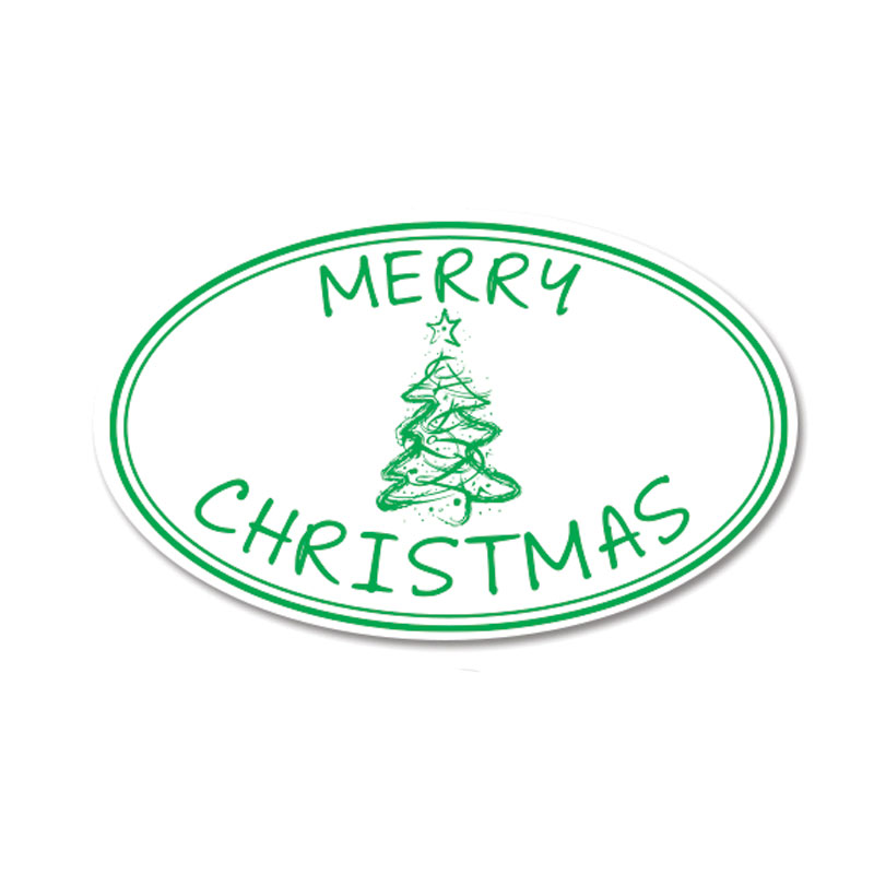 Make great holiday greeting cards & crafts w/ oval Merry Christmas & Painted Xmas Tree holiday stamp. Available in 11 ink colors. Orders over $100 ship free!