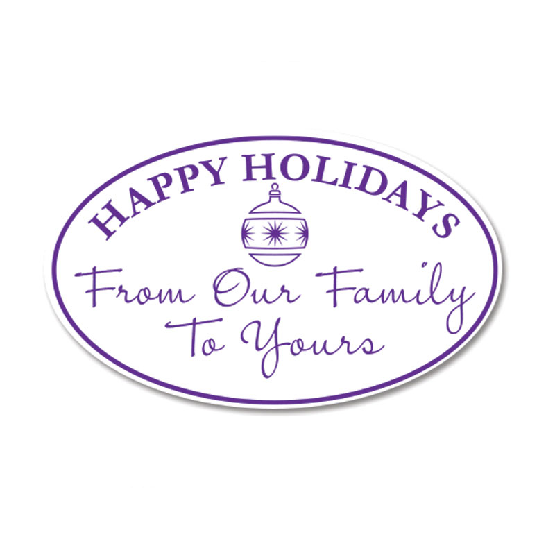 Create great holiday greeting cards & crafts w/ this lovely From Our Family holiday stamp. Available in 11 ink colors. Orders over $100 ship free!