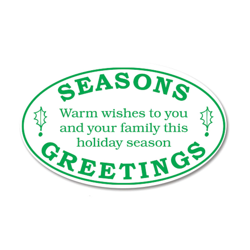 Create unique holiday cards and crafts with our self-inking oval Seasons Greetings with holly stamp. 11 ink color options. Free shipping over $100!