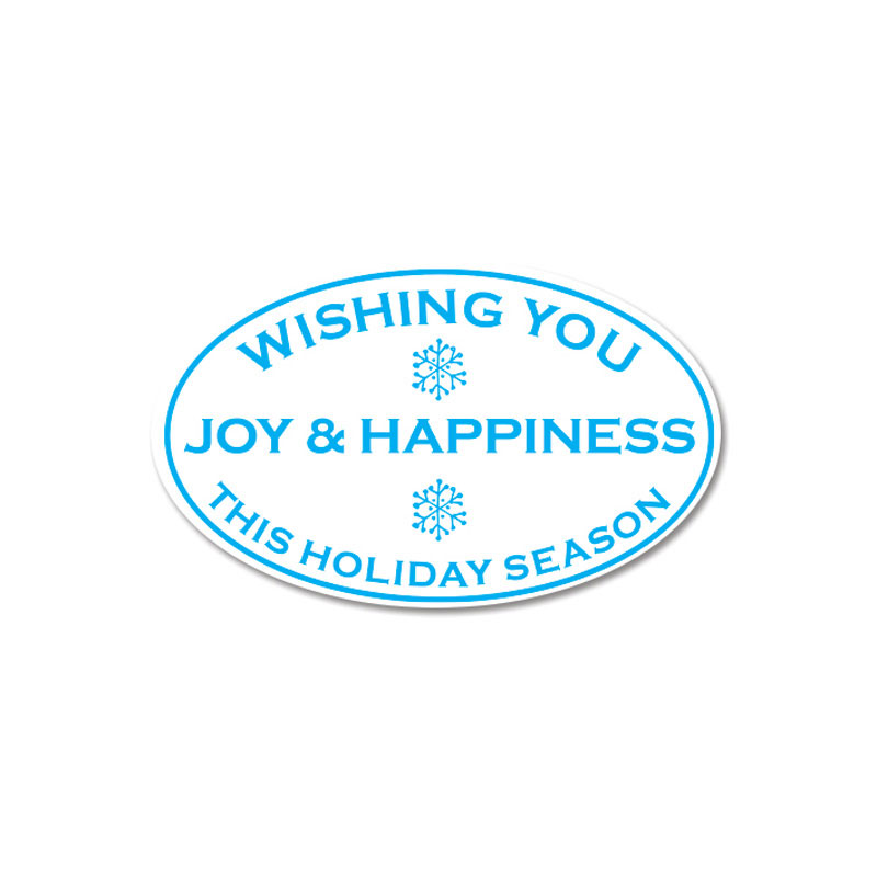 Make great holiday greeting cards and crafts with this simple oval Joy & Happiness holiday stamp. 11 ink color options. Orders over $100 ship free!