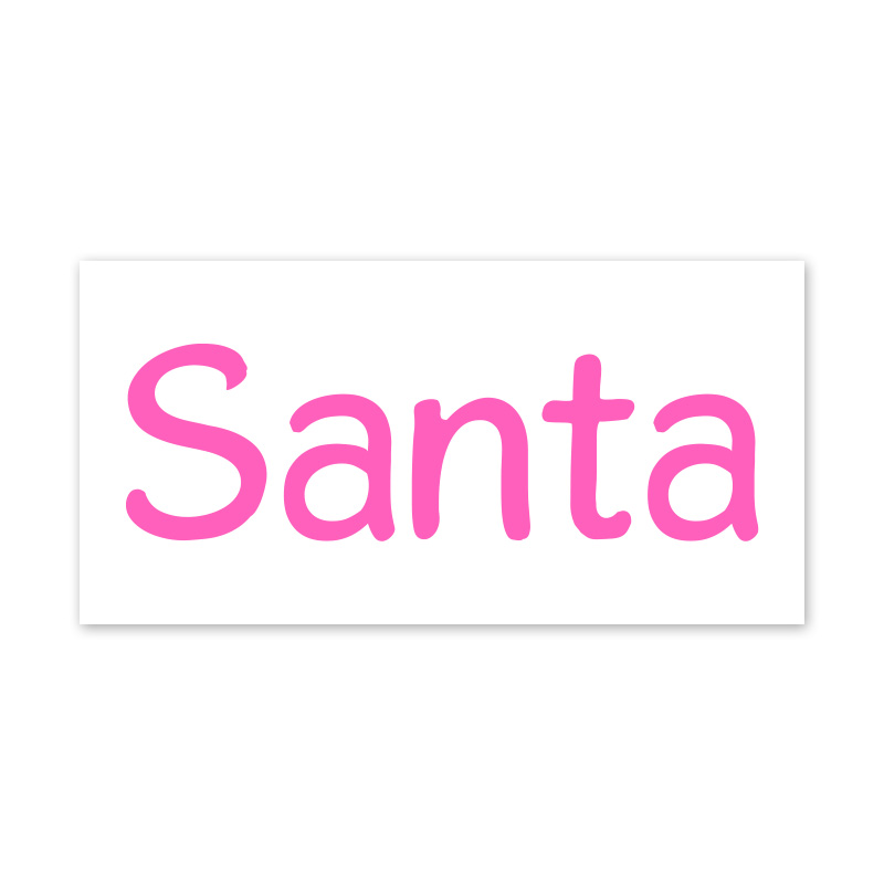 This Bold Sans Serif Santa Signature self-inking stamp comes in 4 size options and is available in your choice of 11 ink colors. Orders over $100 ship free!