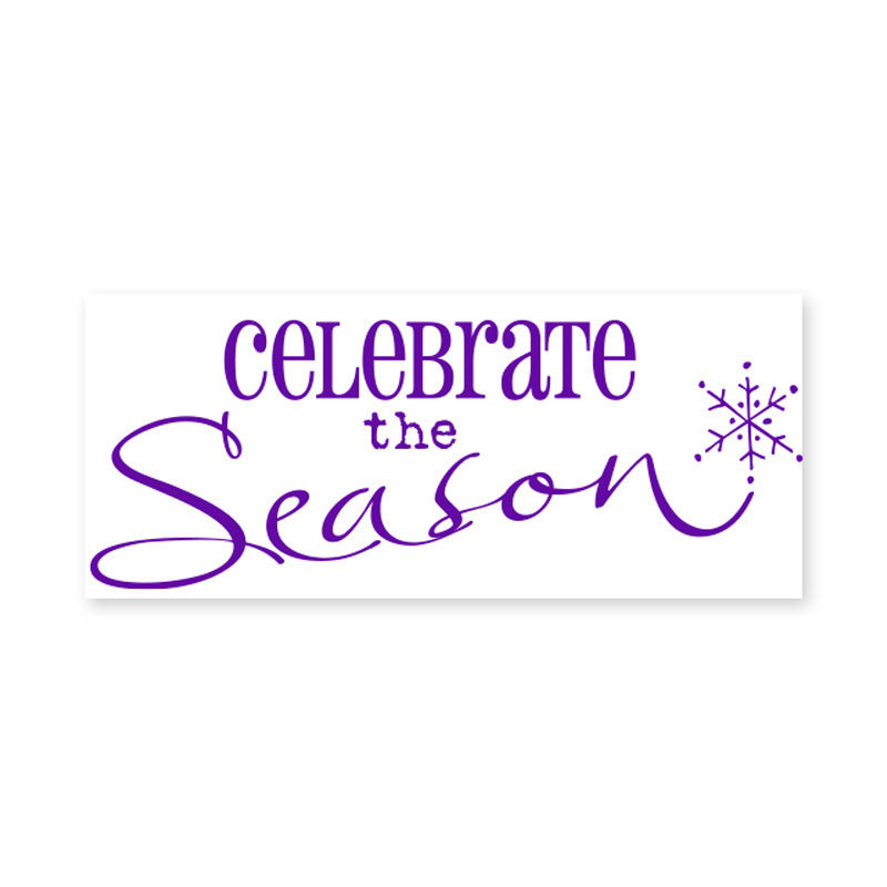 Celebrate with our self-inking holiday stamp that says Celebrate The Season with Snowflake design. Your choice of 11 ink colors. Orders over $75 ship free!