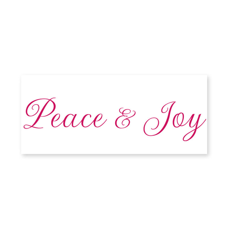 Personalize your holiday cards and crafts with a self-inking Peace & Joy rubber stamp. Choice of 11 ink colors. Free shipping on orders over $75!