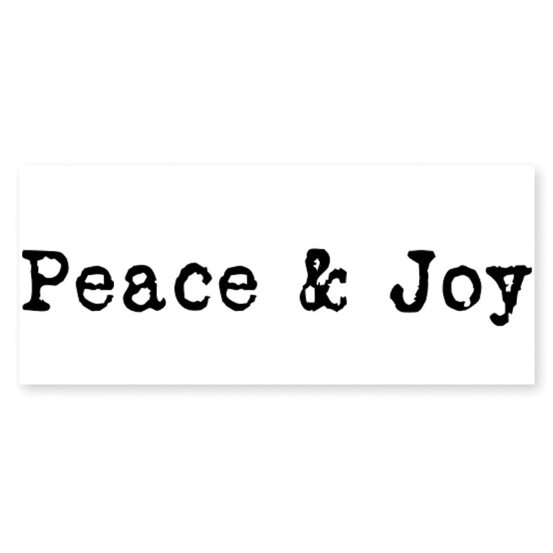 Stamp your holiday cards and notes with a self-inking typewriter font Peace & Joy rubber stamp. 11 ink colors options. Free shipping on orders over $75!