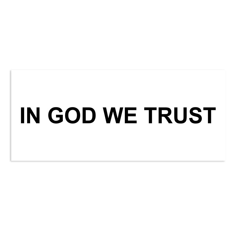 This IN GOD WE TRUST sans-serif self-inking patriotic stamp has an impression size of 7/8" x 2-3/8" & available in 11 ink colors. Orders over $75 ship free!