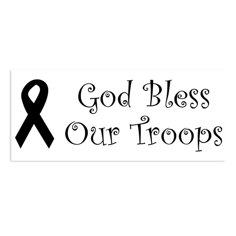 This curly font GOD BLESS OUR TROOPS self-inking patriotic stamp is 7/8" x 2-3/8" with a ribbon design and comes in 11 ink colors. Orders over $75 ship free!