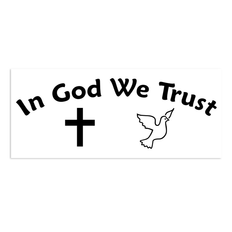 This self-inking stamp features the text "In God We Trust" and is approximately 7/8" x 2-3/8". Available in 11 ink colors. Orders over $75 ship free!