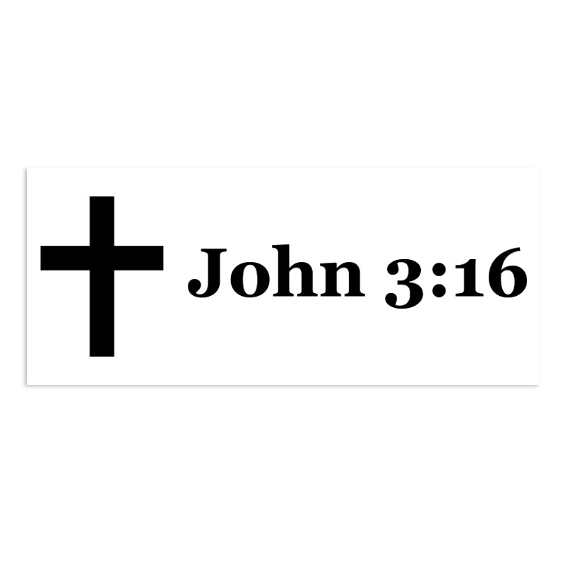 This self-inking stamp references John 3:16 with a Cross at a size of 7/8" x 2-3/8". It is available in 11 stunning ink colors. Orders over $75 ship free!