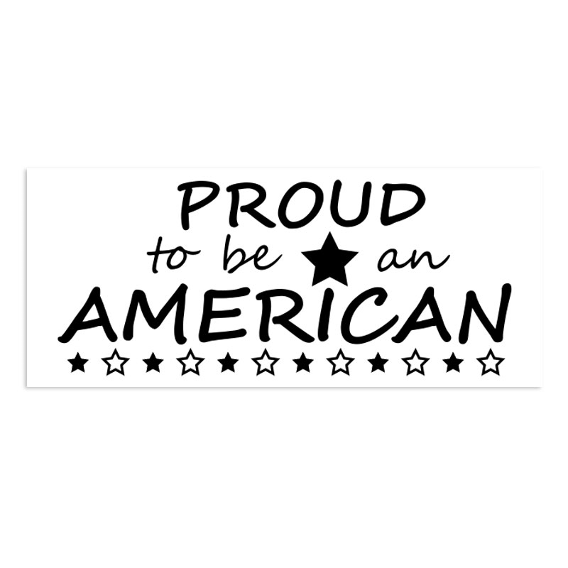 Show your patriotism with this PROUD to be an AMERICAN self-inking stock stamp. Impression size of 7/8" x 2-3/8" in 11 ink colors. Orders over $75 ship free!