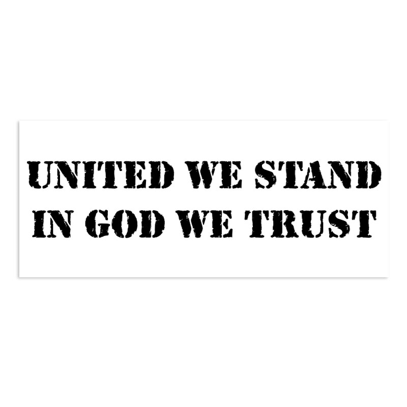 Use this UNITED WE STAND IN GOD WE TRUST self-inking stamp on your letters and cards in 11 ink colors. Impression is 7/8" x 2-3/8". Orders over $75 ship free!