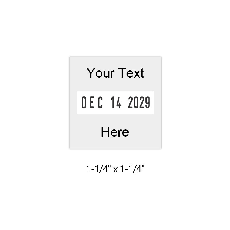 Personalize up to 1 line of text above and below the date. Use with ink pad sold separately. Perfect for inspections or office use. Orders over $75 ship free!