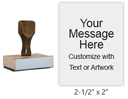 Custom Wood Rubber Hand Stamp, 2-1/2 x 2 | Rubber Stamp Champ