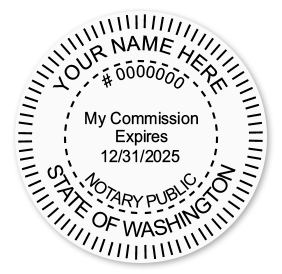 Washington Notary Public Round Stamp | Rubber Stamp Champ