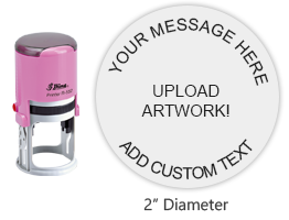 Shiny R 552 Pink Custom Round Self Inking Stamp Rubber Stamp Champ