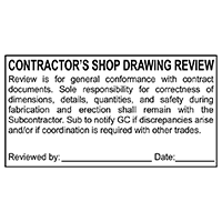 Contractor's Shop Drawing Review Stamp | Rubber Stamp Champ