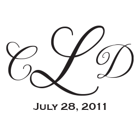 Script Wedding Monogram Stamp With Date Rubber Stamp Champ